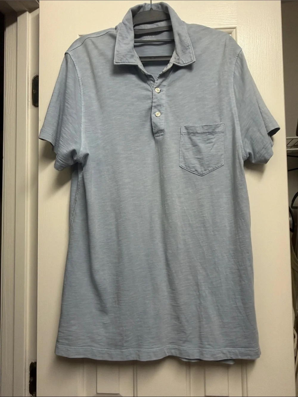J. Crew Short-Sleeve Pocket Polos — Light Blue & Mauve Pink